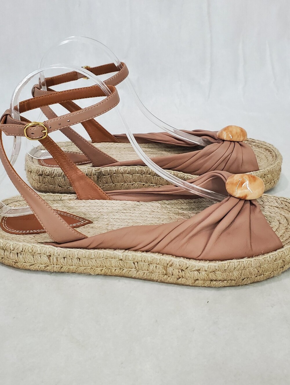 Zimmermann Gleam Gathered Espadrille Sandals Beige Biscuit Pebble Detail EU 41 - Picture 8 of 16